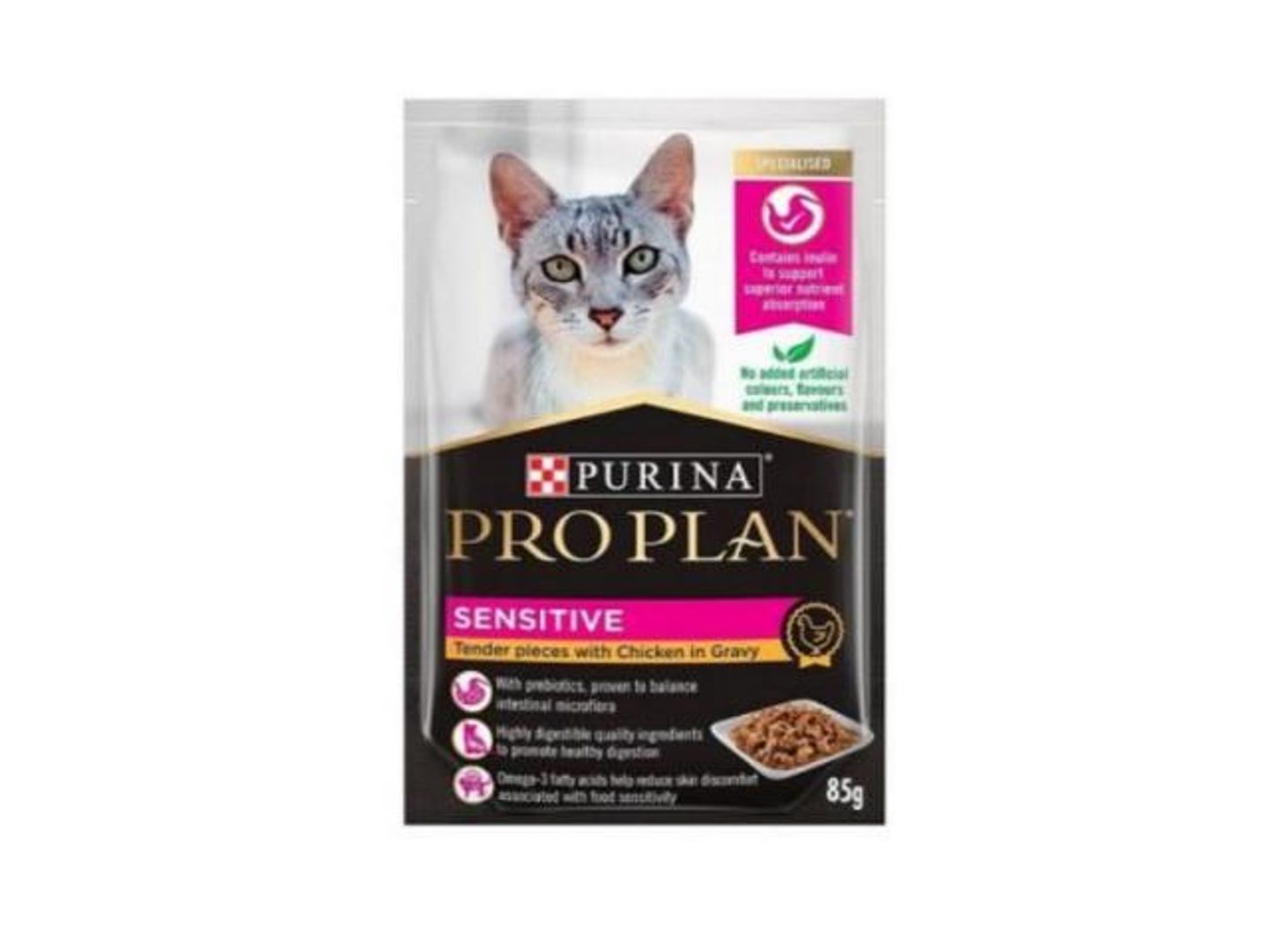 Purina Pro Plan Wet Food With Tender Pieces And Chicken In Gravy For Cats With Sensitive Digestion 85g