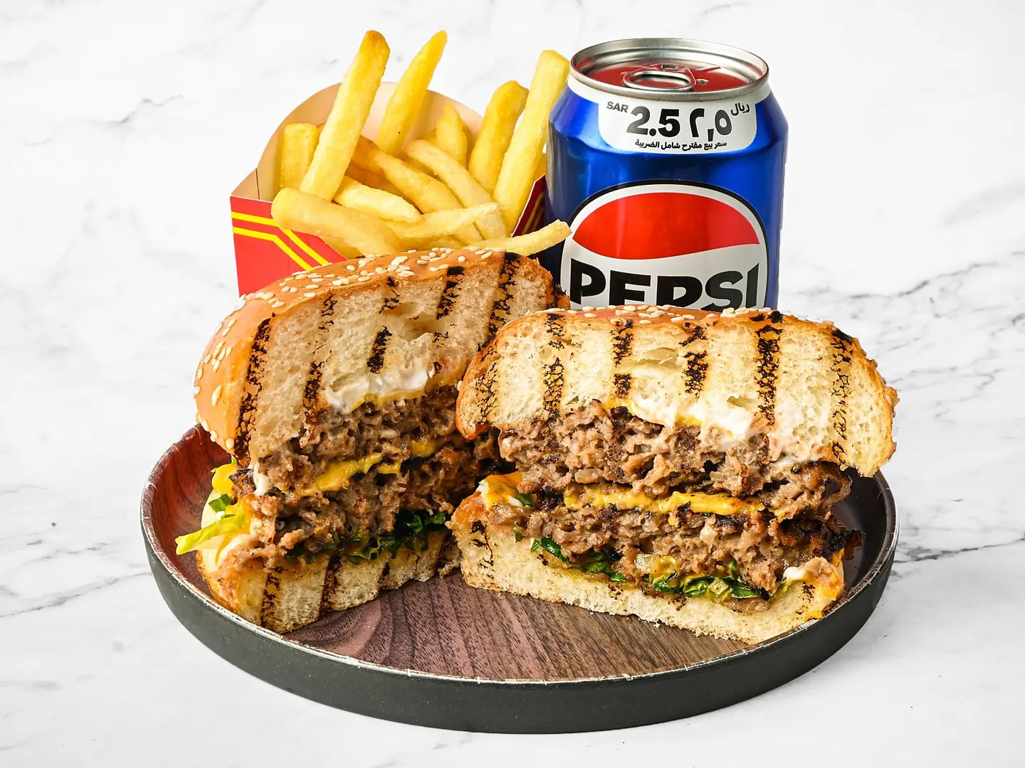 Grilled Beef Burger Meal