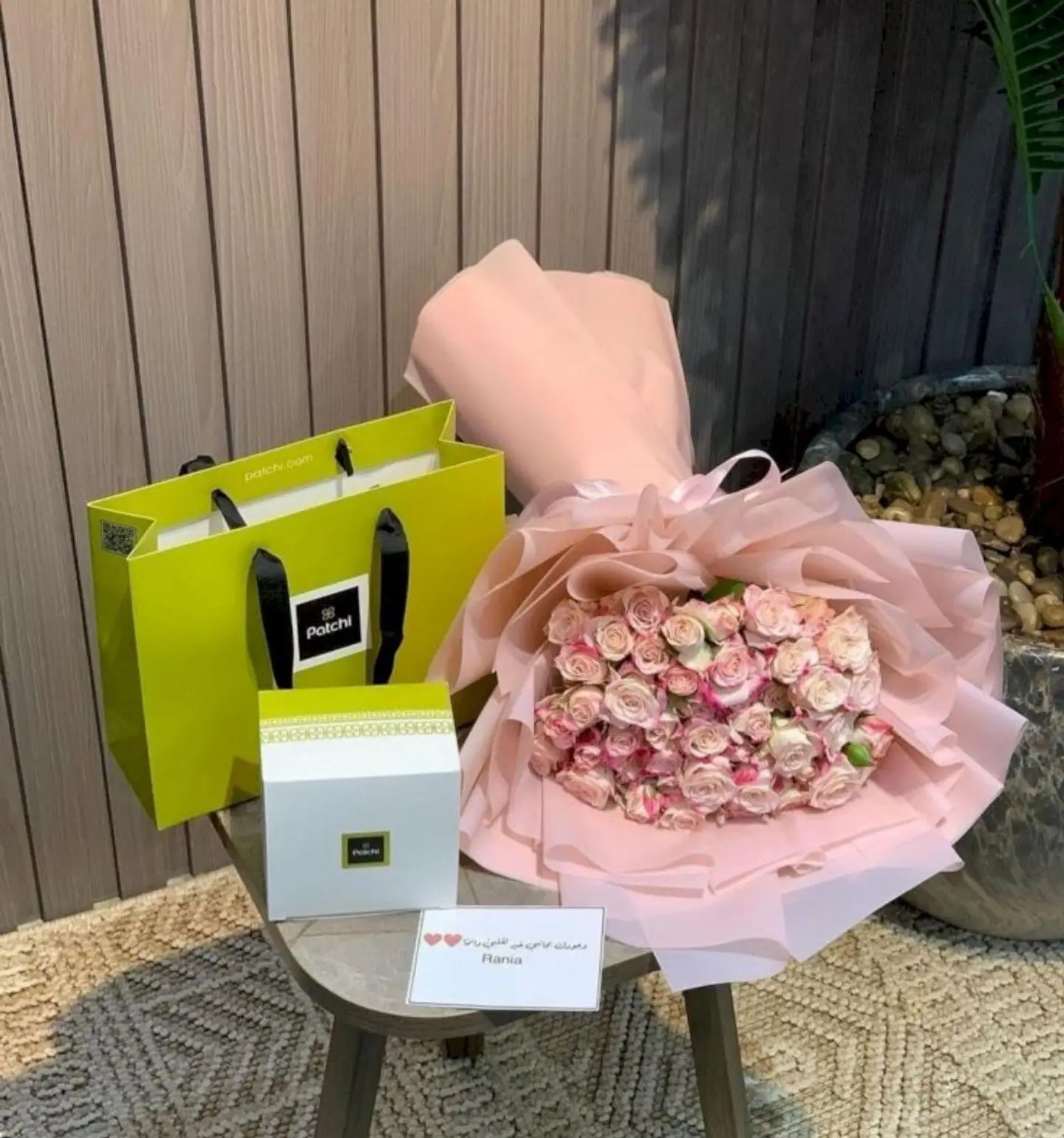 بوكيه ورد بيبي روز مع الحلا من باتشي ٣-٢