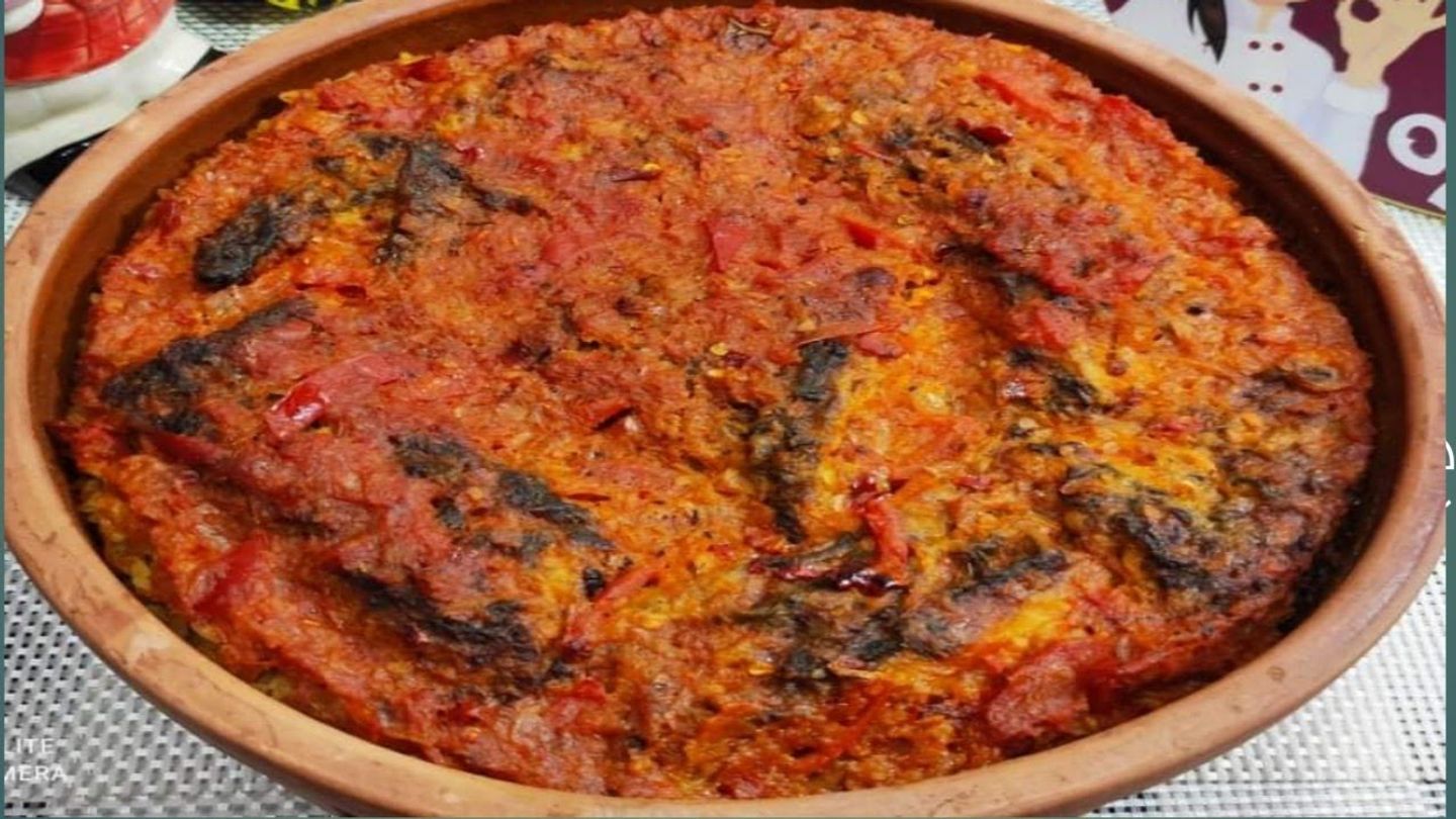 طاجن سمك مع الأرز
