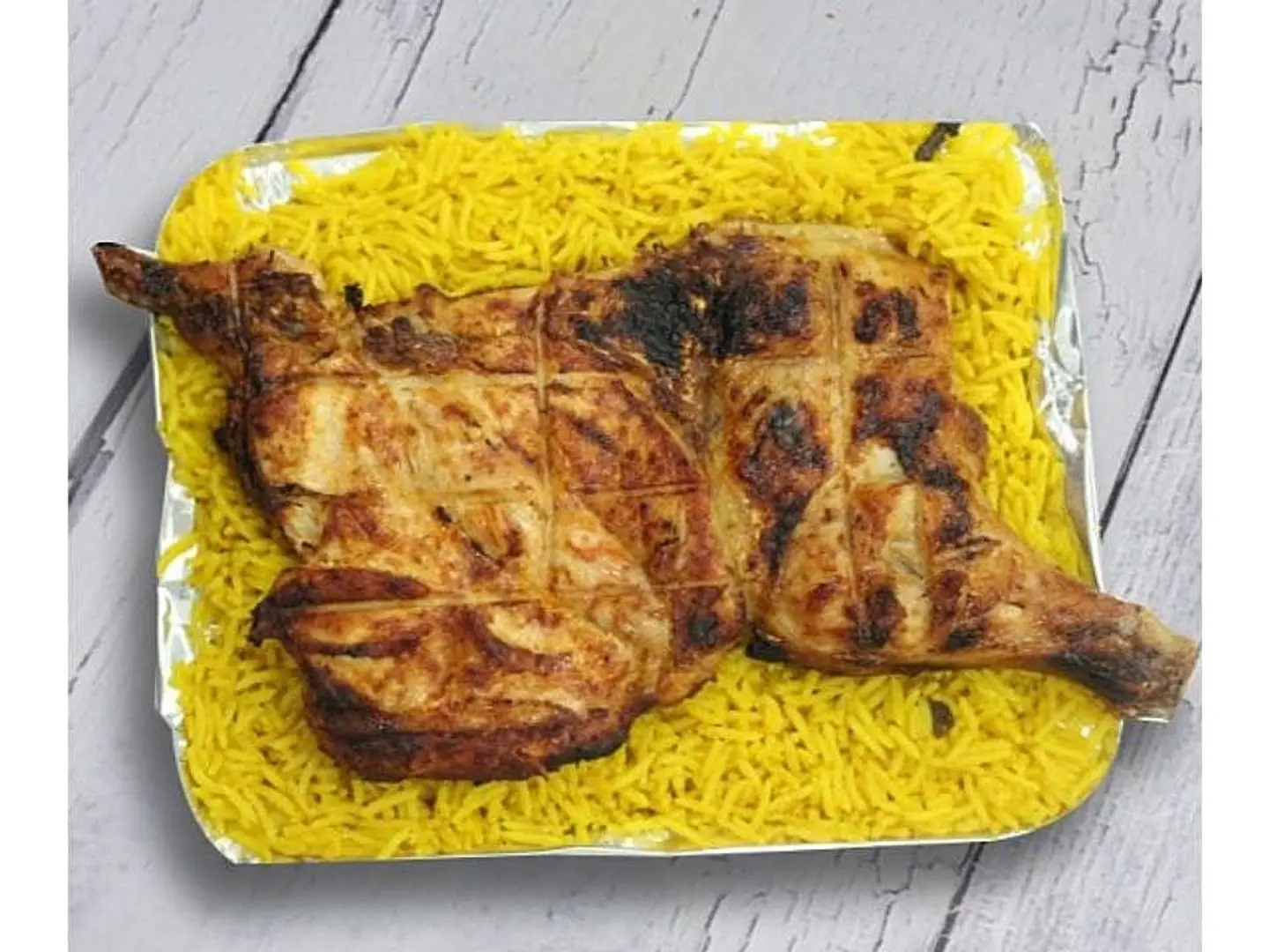 Half Charcoal Chicken With Spicy Rice