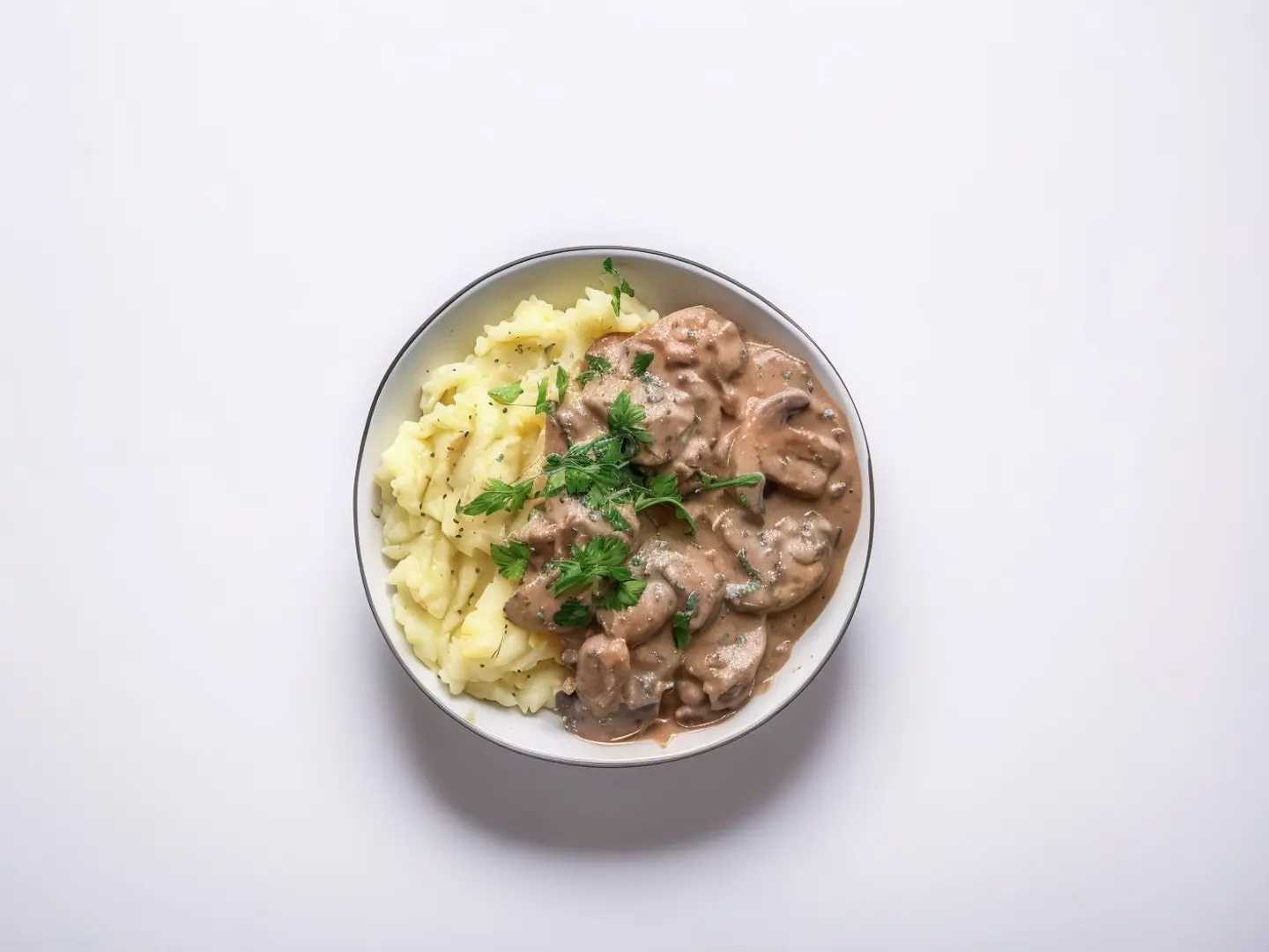 Beef Stroganoff With Mashed Potatoes