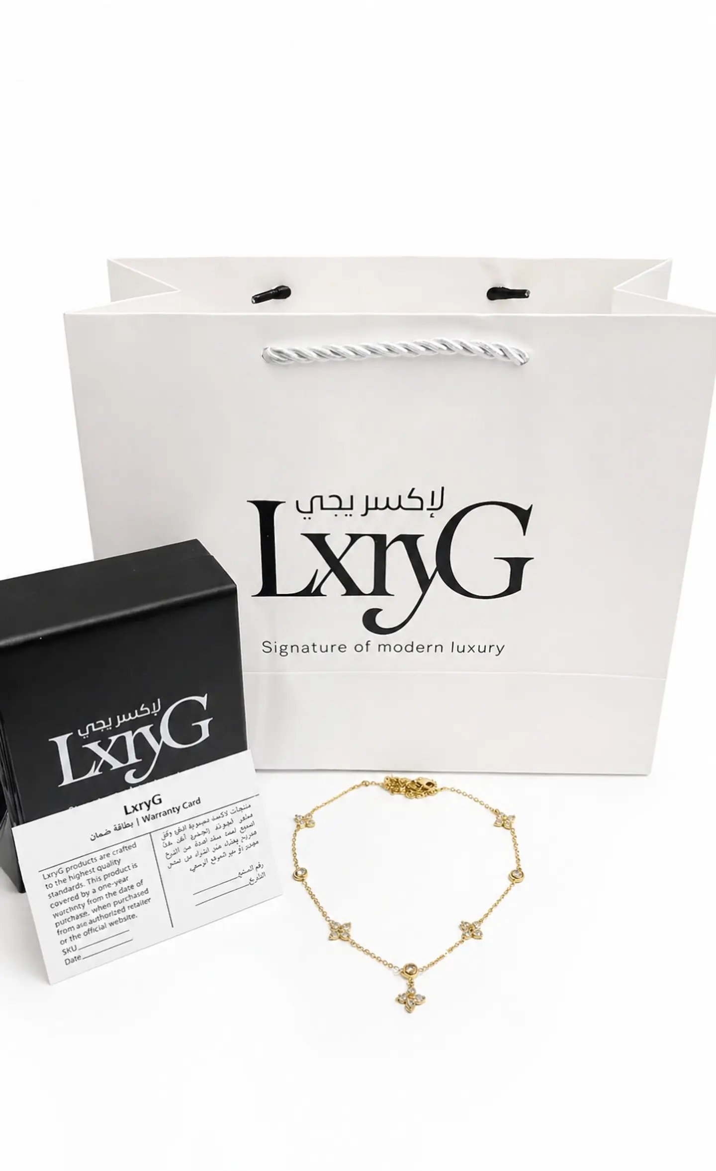 Lxry G Rose Clover Necklace Lx004