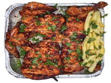 حبة دجاج على الفحم مع بطاطس و رز