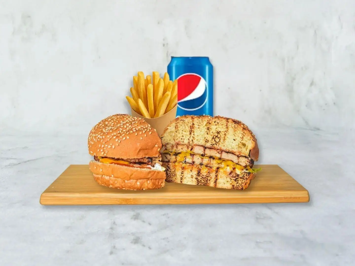 برجر دجاج عالفحم وجبة