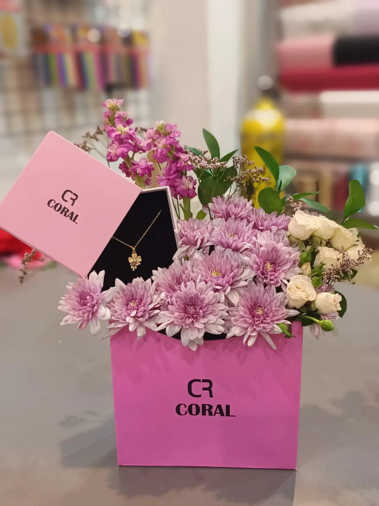 Coral Brand Necklace & Flowers 2