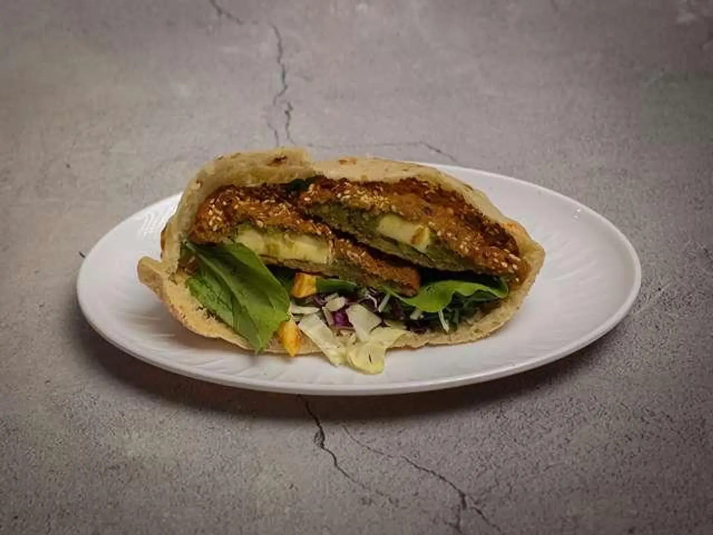 Falafel With Kiri Cheese Sandwich