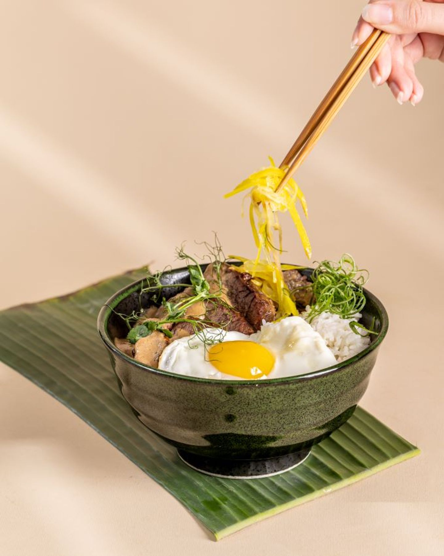 Asian Brisket Egg Rice Bowl