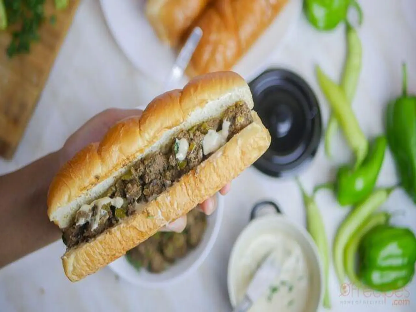 ساندوتش كبدة جريل خبزفرنسى