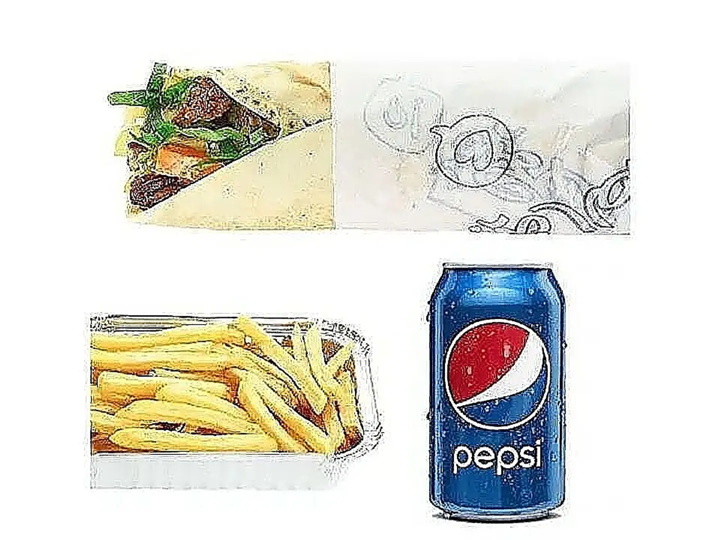 الكومبو الفردي 1 ساندوتش طعمية 1 بطاطا كبير 1 مشروب