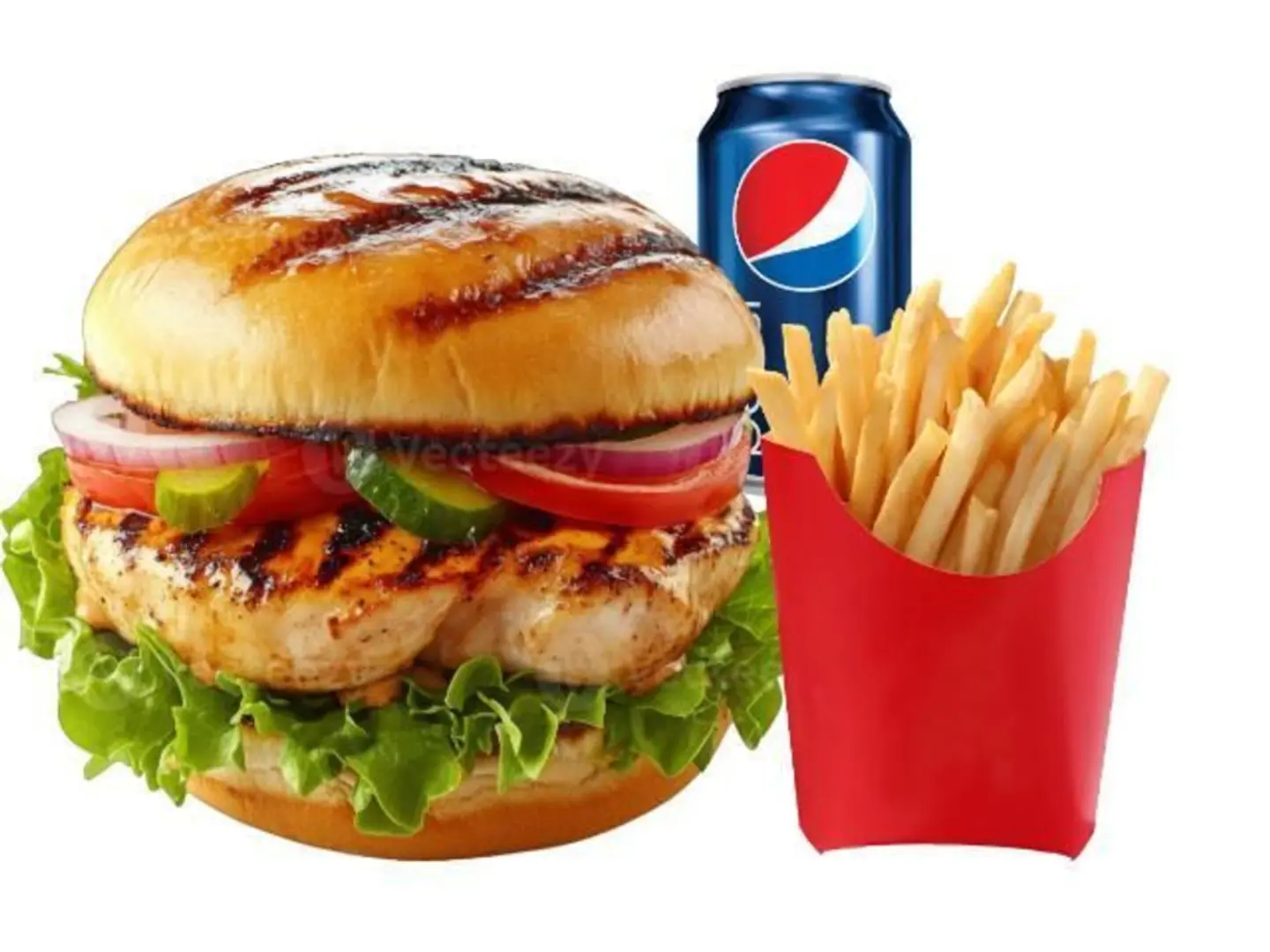 وجبة برجر دجاج بالجبن