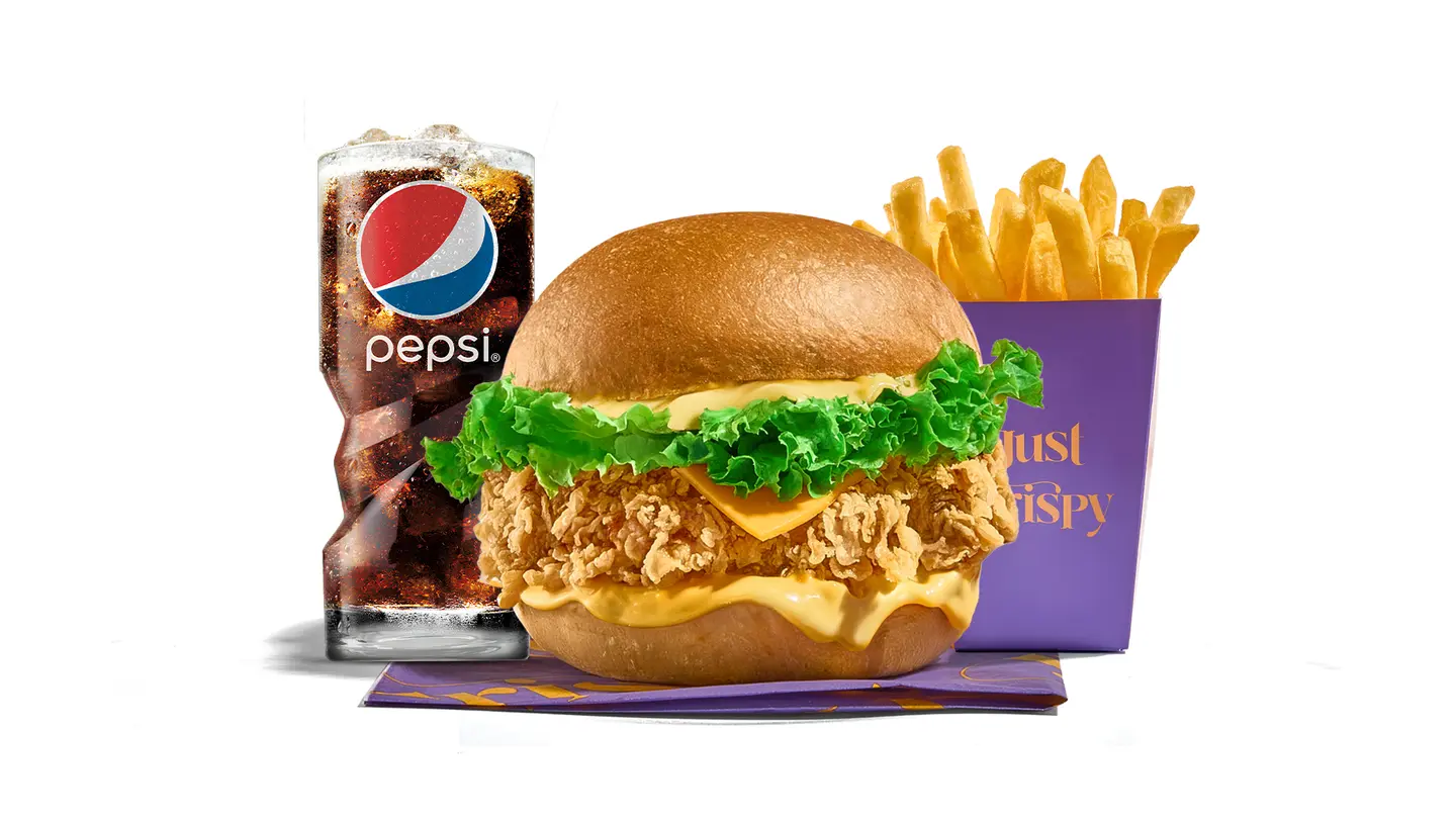 Honey Mustard Burger Meal