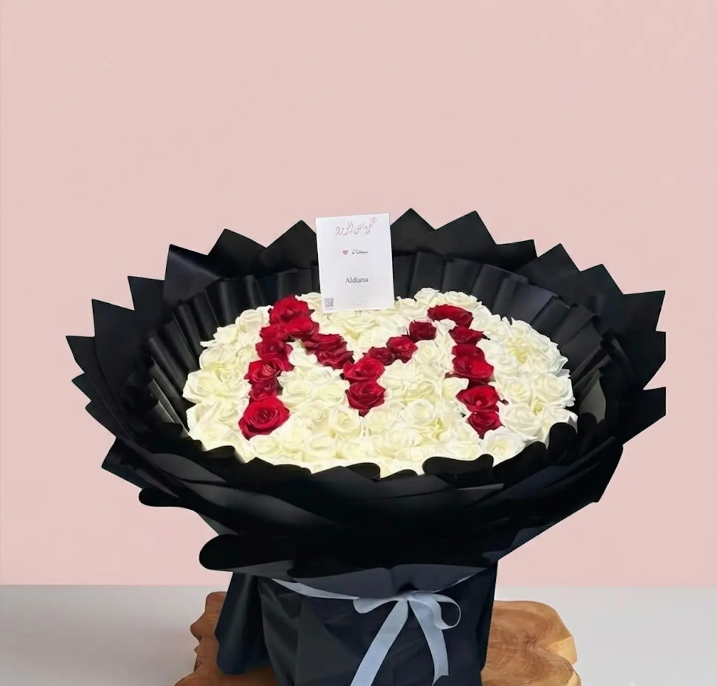 White & Red Roses Bouquet
