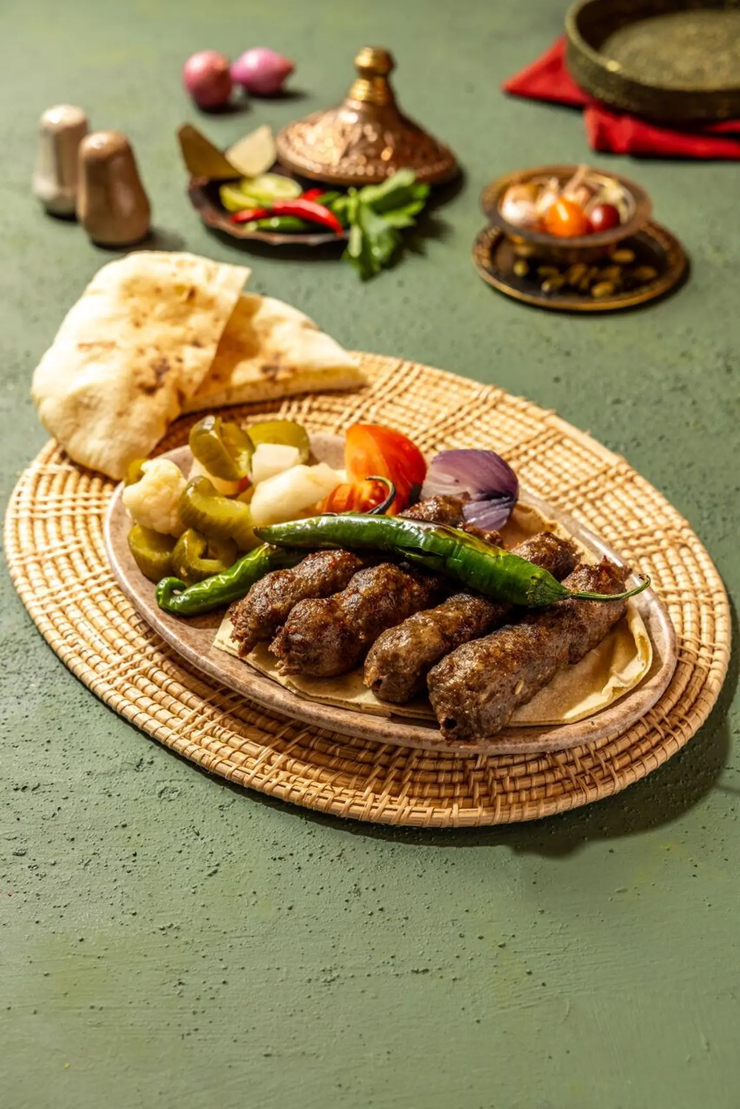 Lamb Kofta Served With Mix Pickles