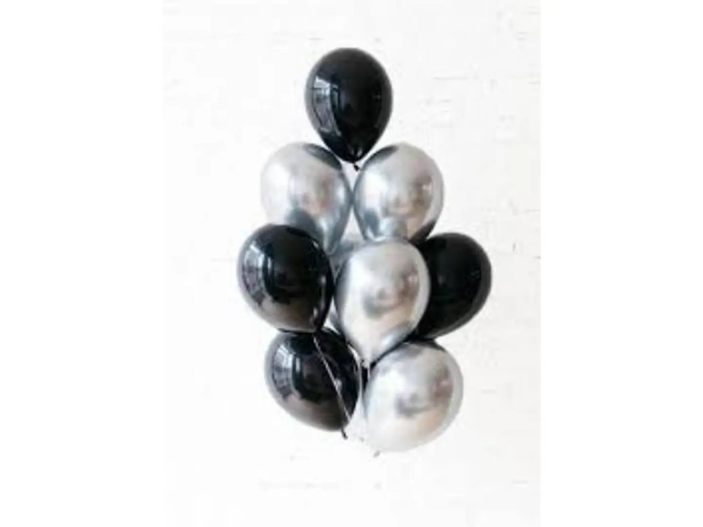 Black And Silver Chrome Helium Balloon Bouquet