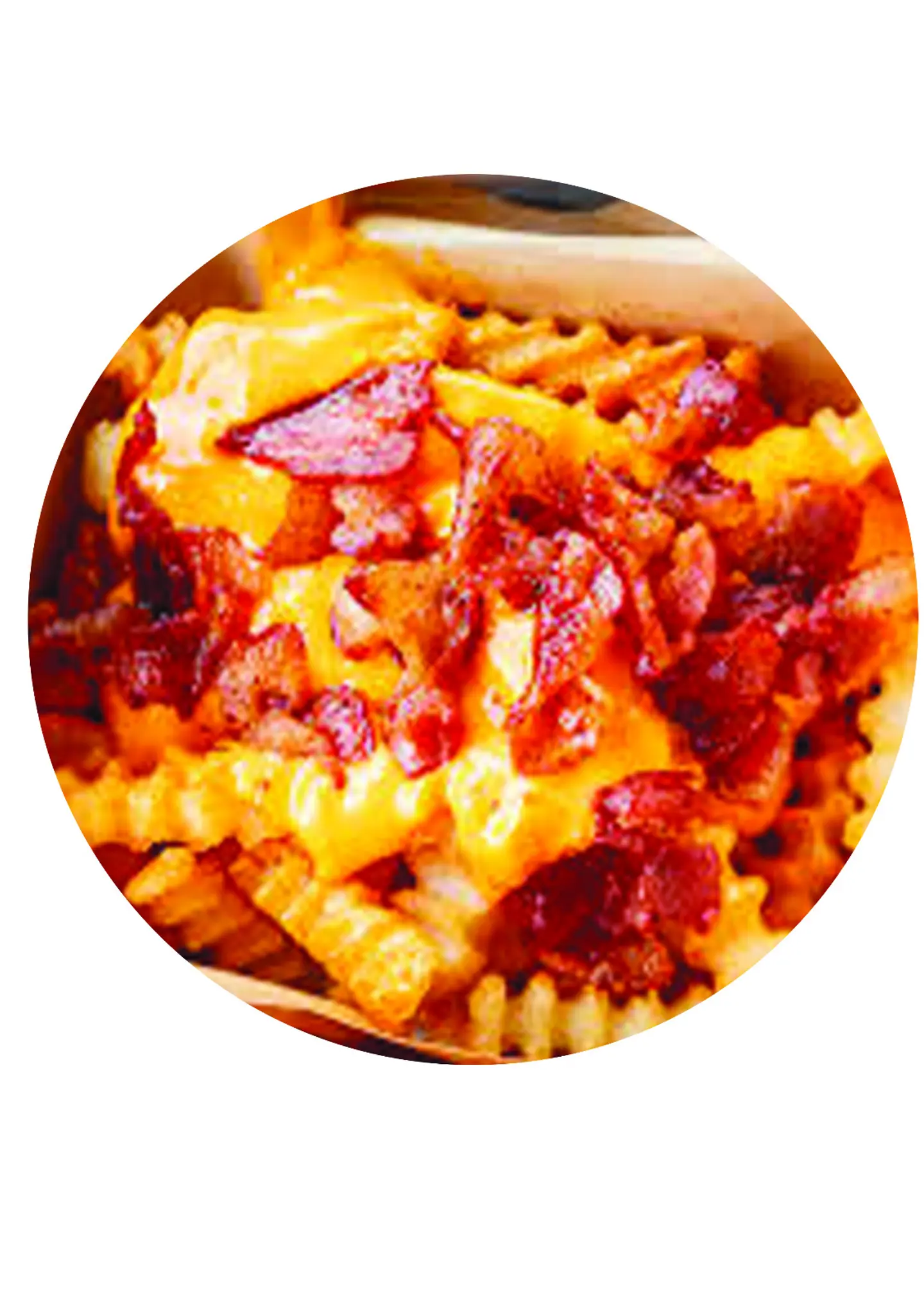 بطاطس مقلية بالجبنة مع صلصة بيكون