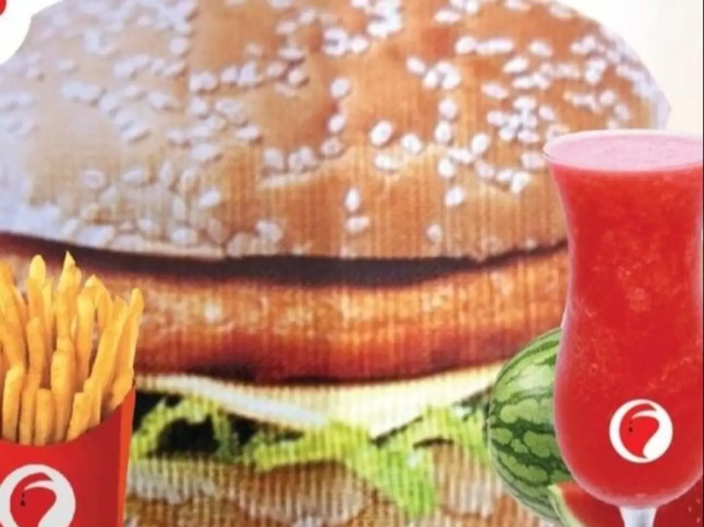 Chicken Burger And Watermelon