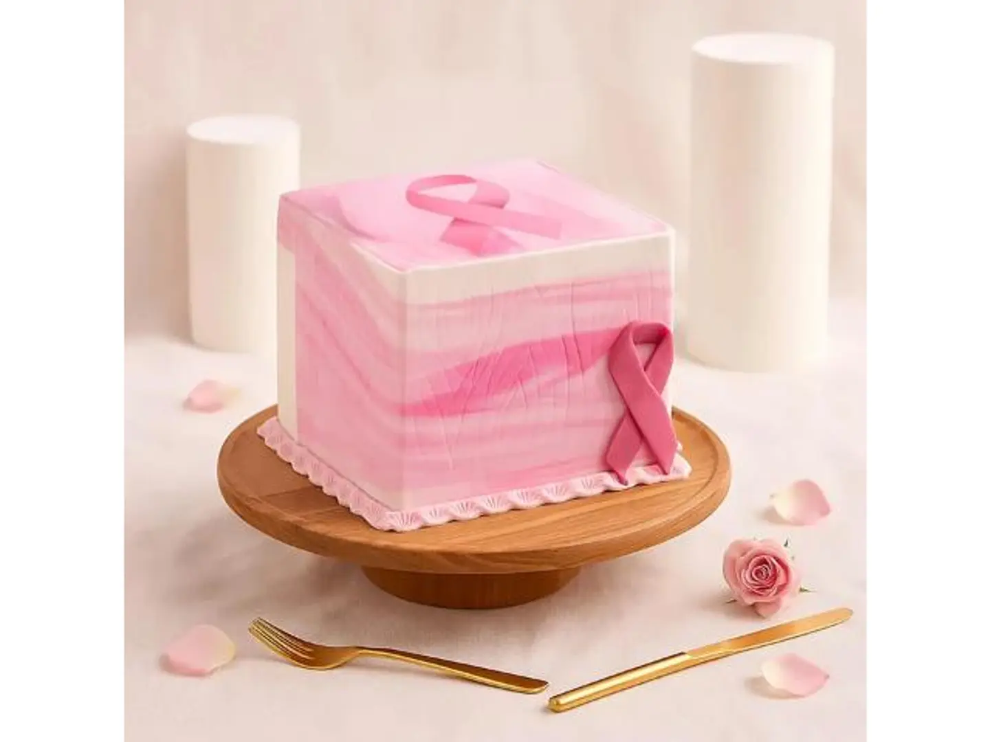 Pink Ribbon Designer Cake Chocolates