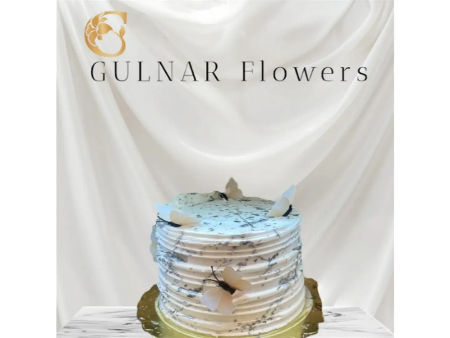 White Cake With Butterflies