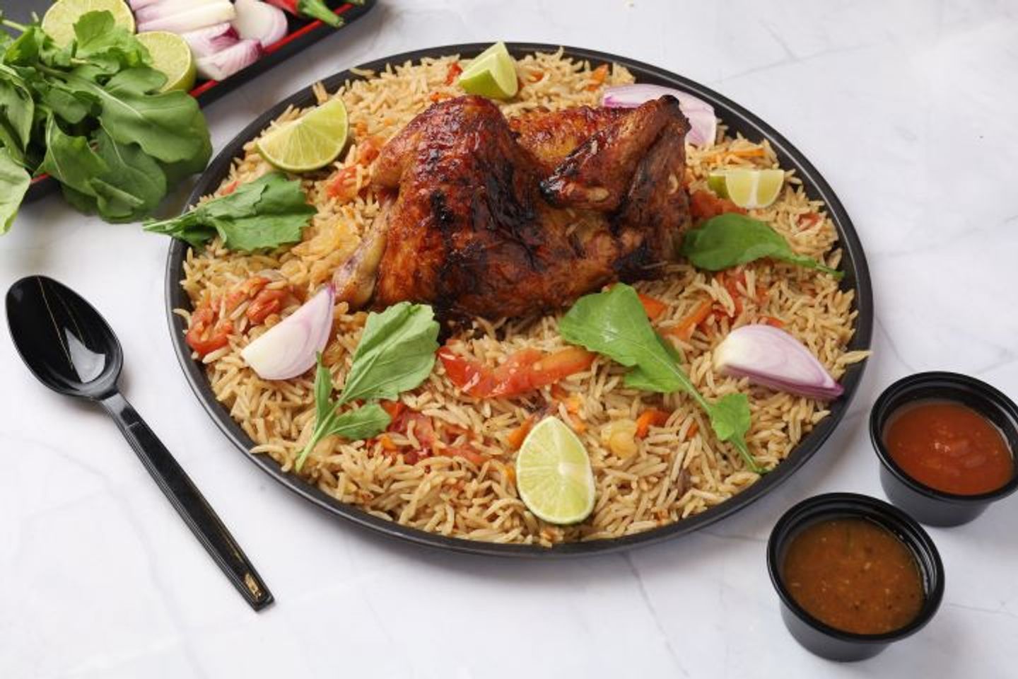 Half Grilled Chicken With Rice