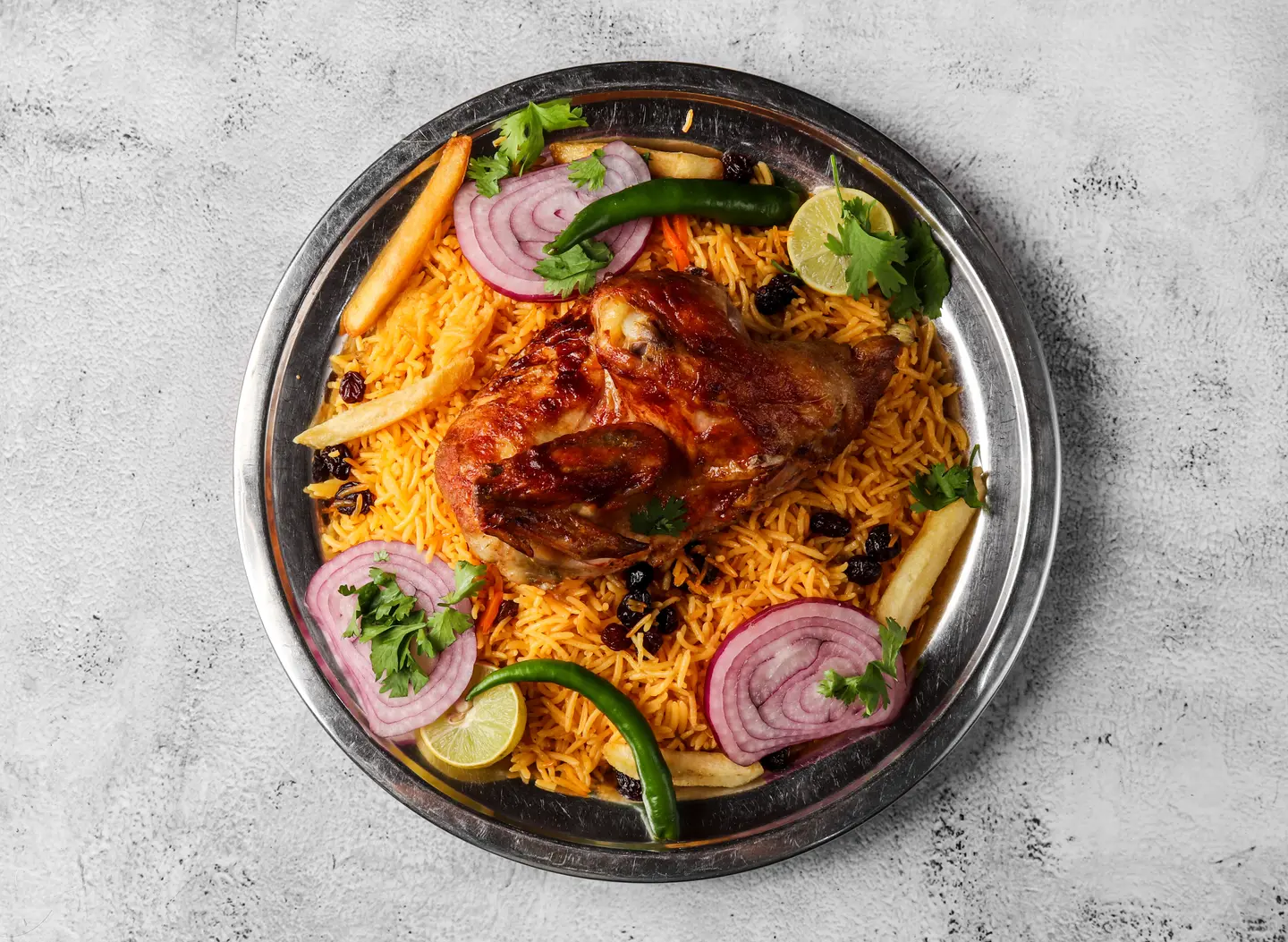 Whole Grilled Chicken With Rice