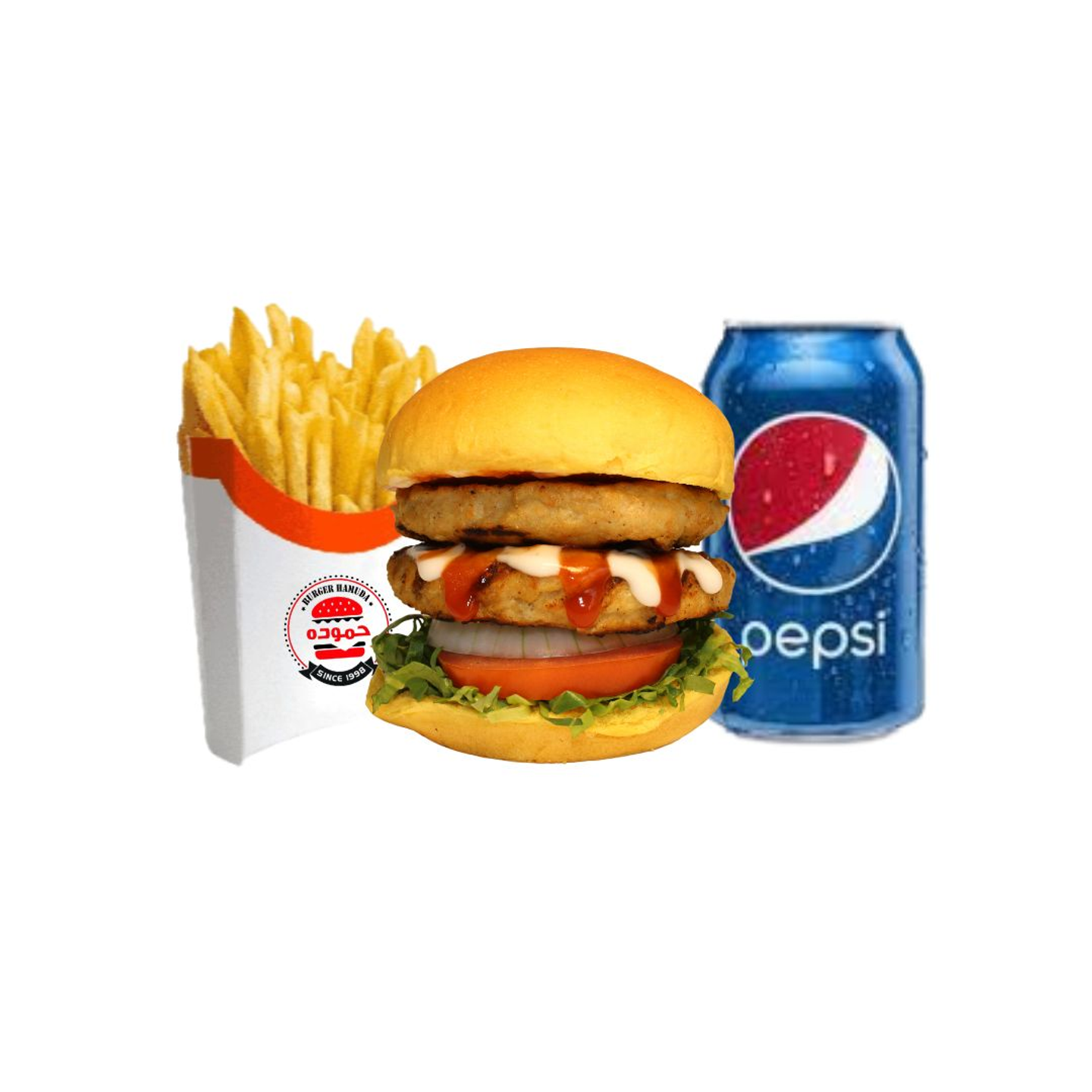 وجبة دبل برجر دجاج