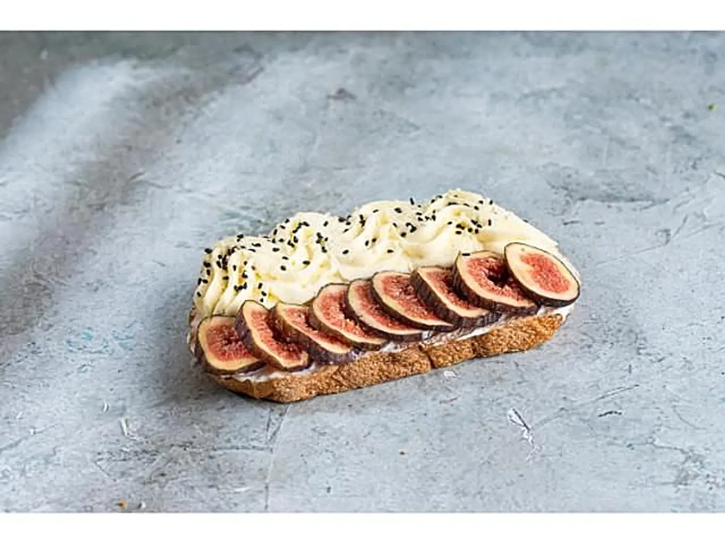 Sourdough Slice With French Cream And Fig And Nuts French Cream, Figs, And Nuts