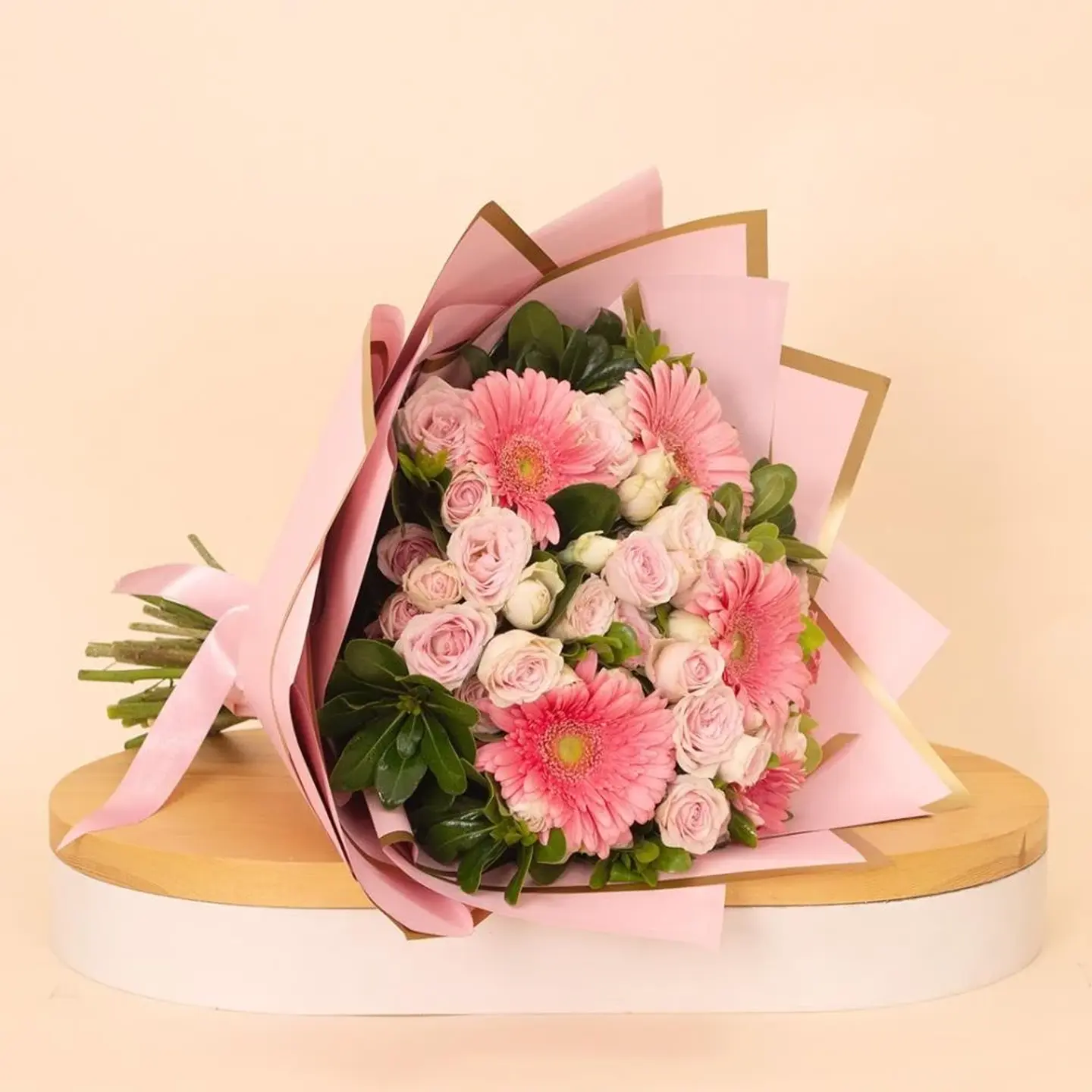 Gerbera And Baby Rose Bouquet