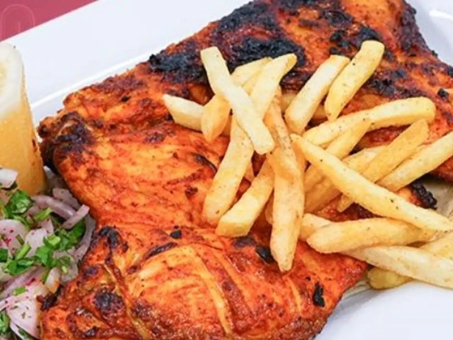 Chicken On Charcoal With Rice (Half A Grain)