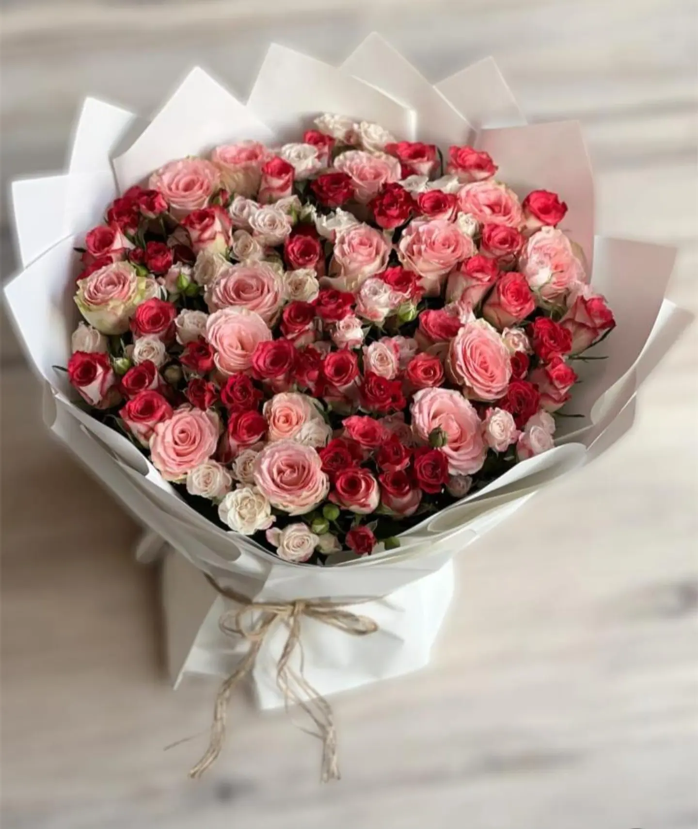 Baby Rose Bouquet In Shades Of Pink