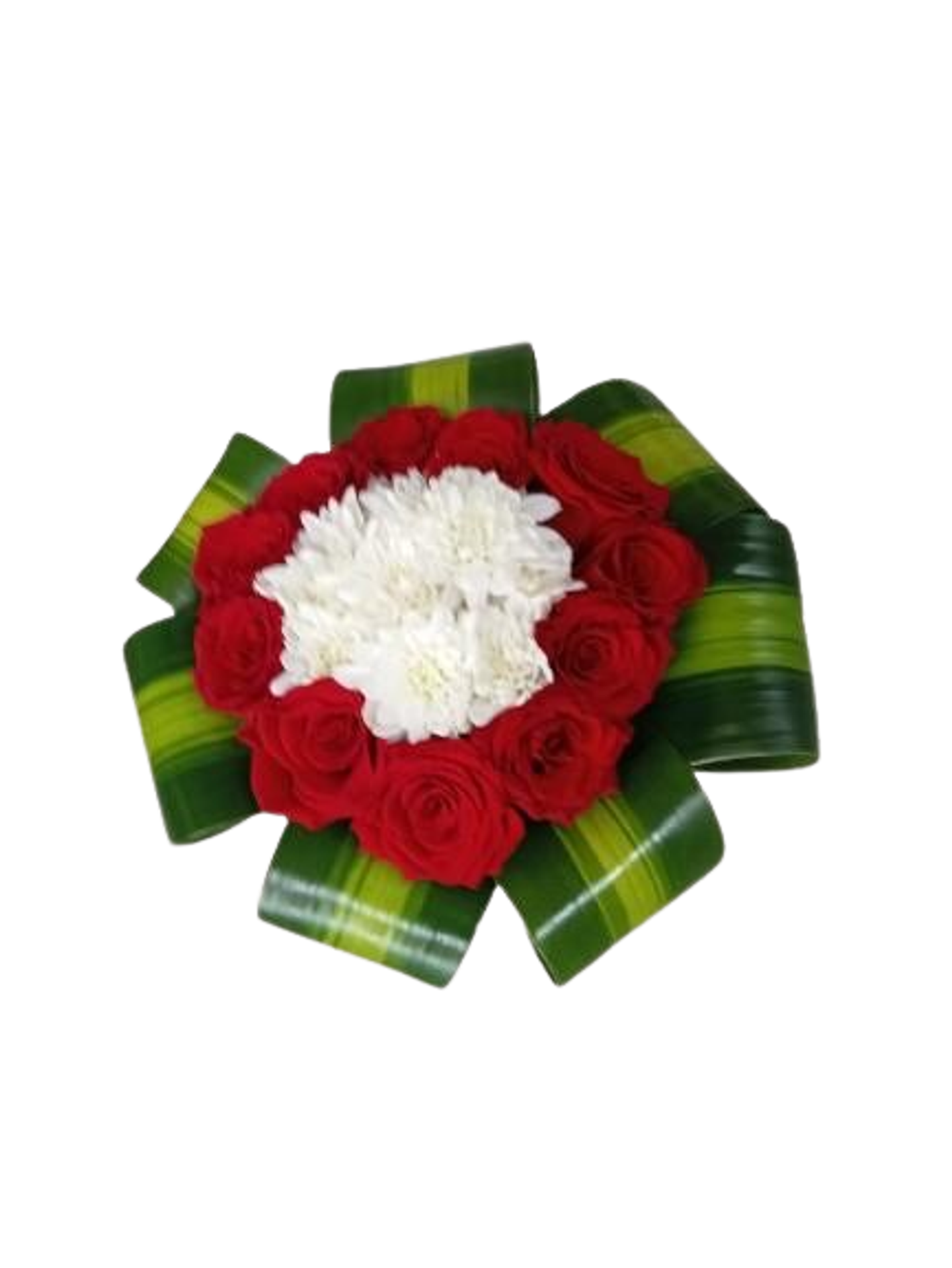 White And Red Vase Bouquet