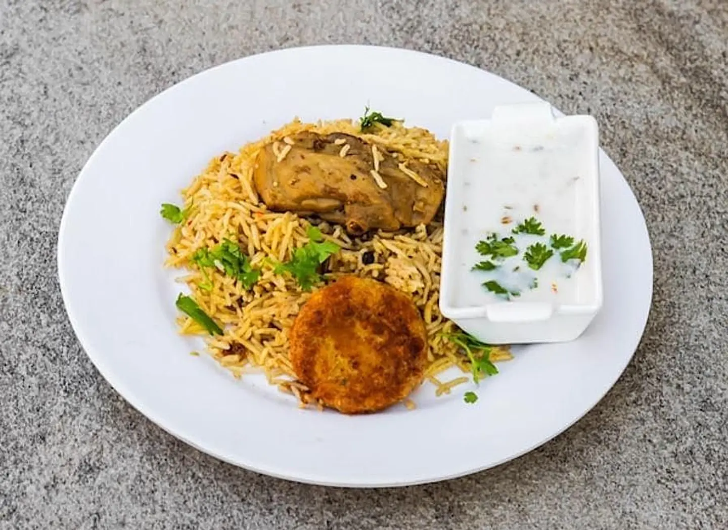 Pulao Rice With Reshmi Kebab
