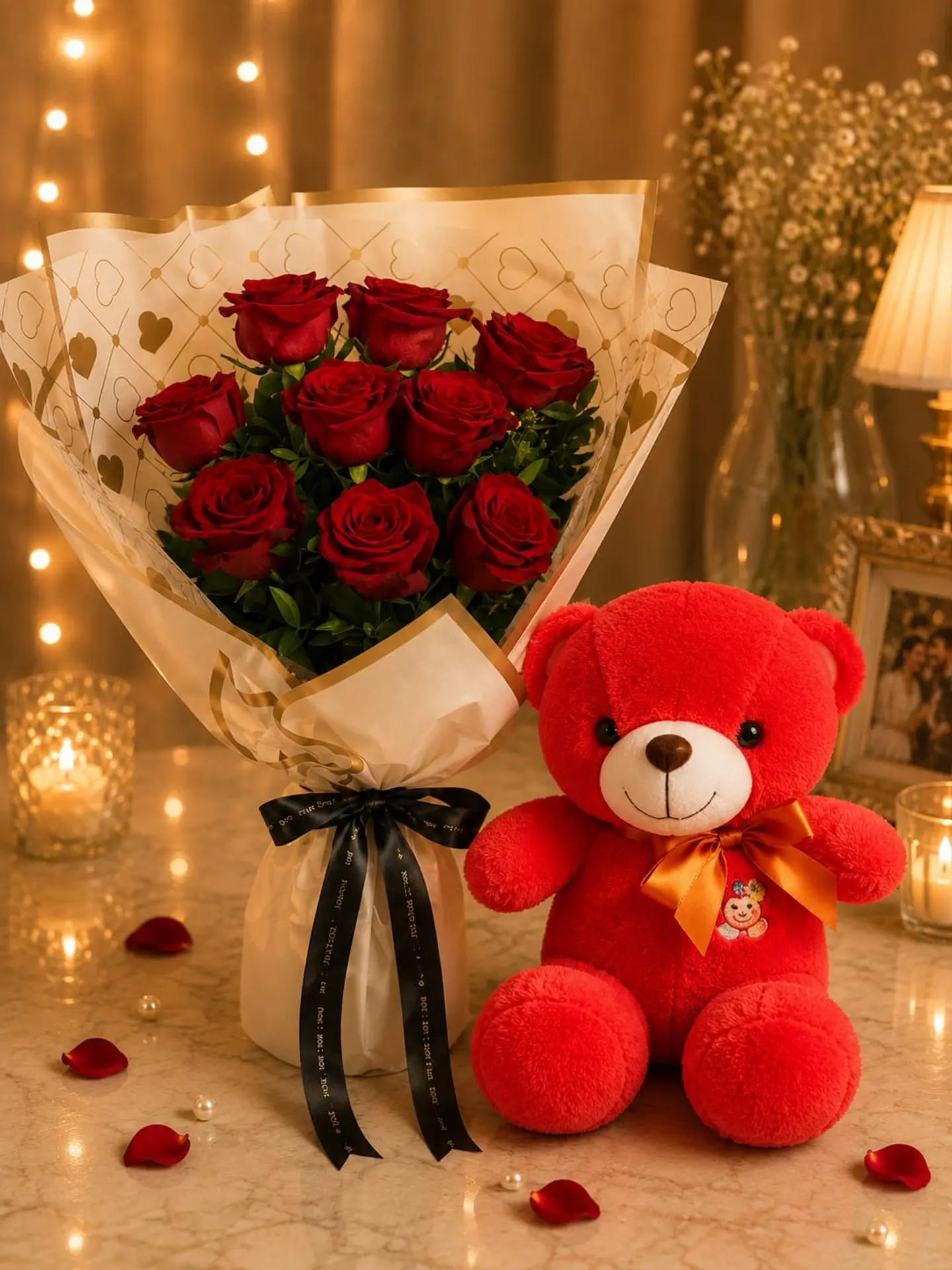 Teddy Bear With Roses 1