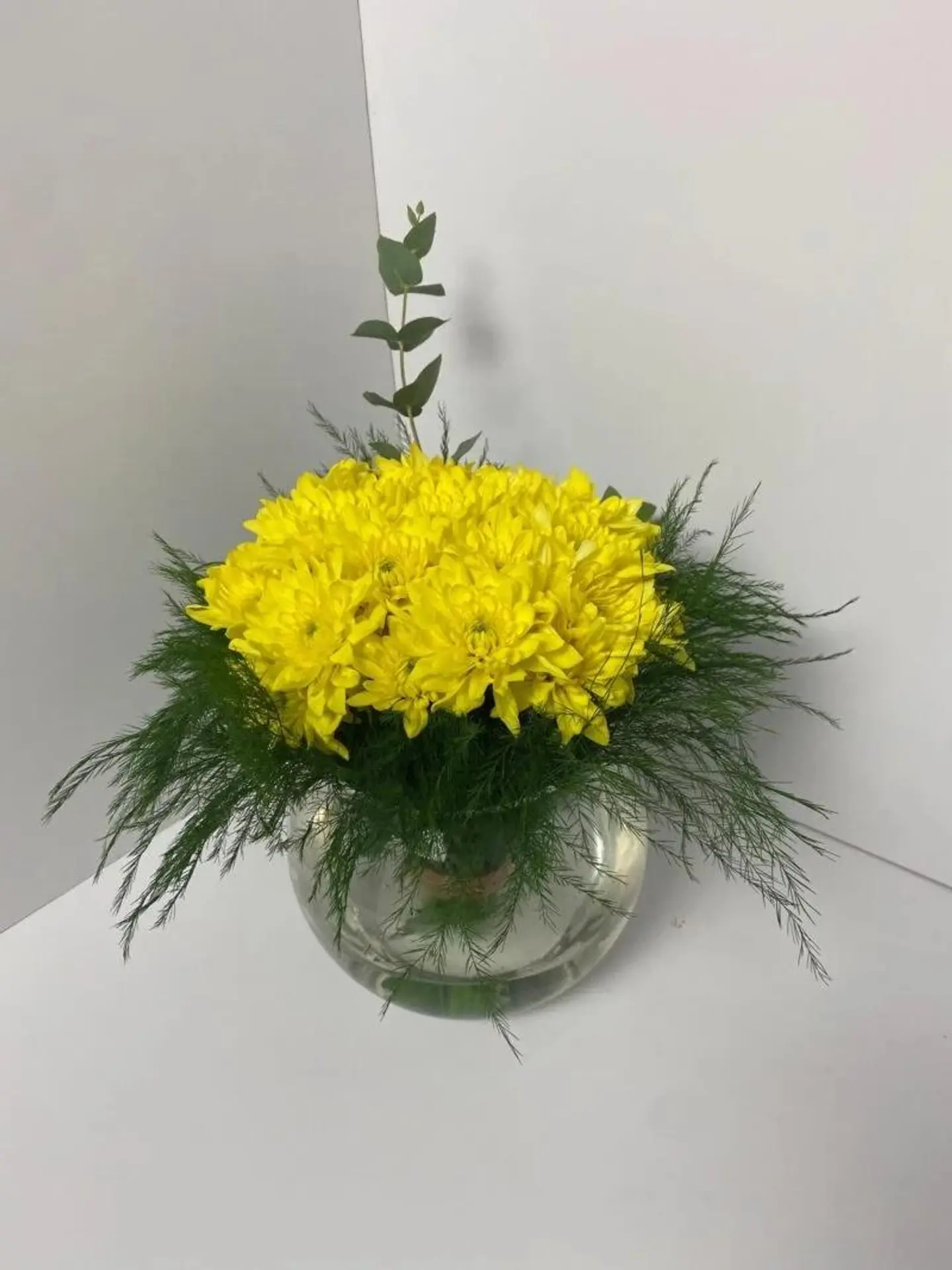 Yellow Cherry Glass Vase