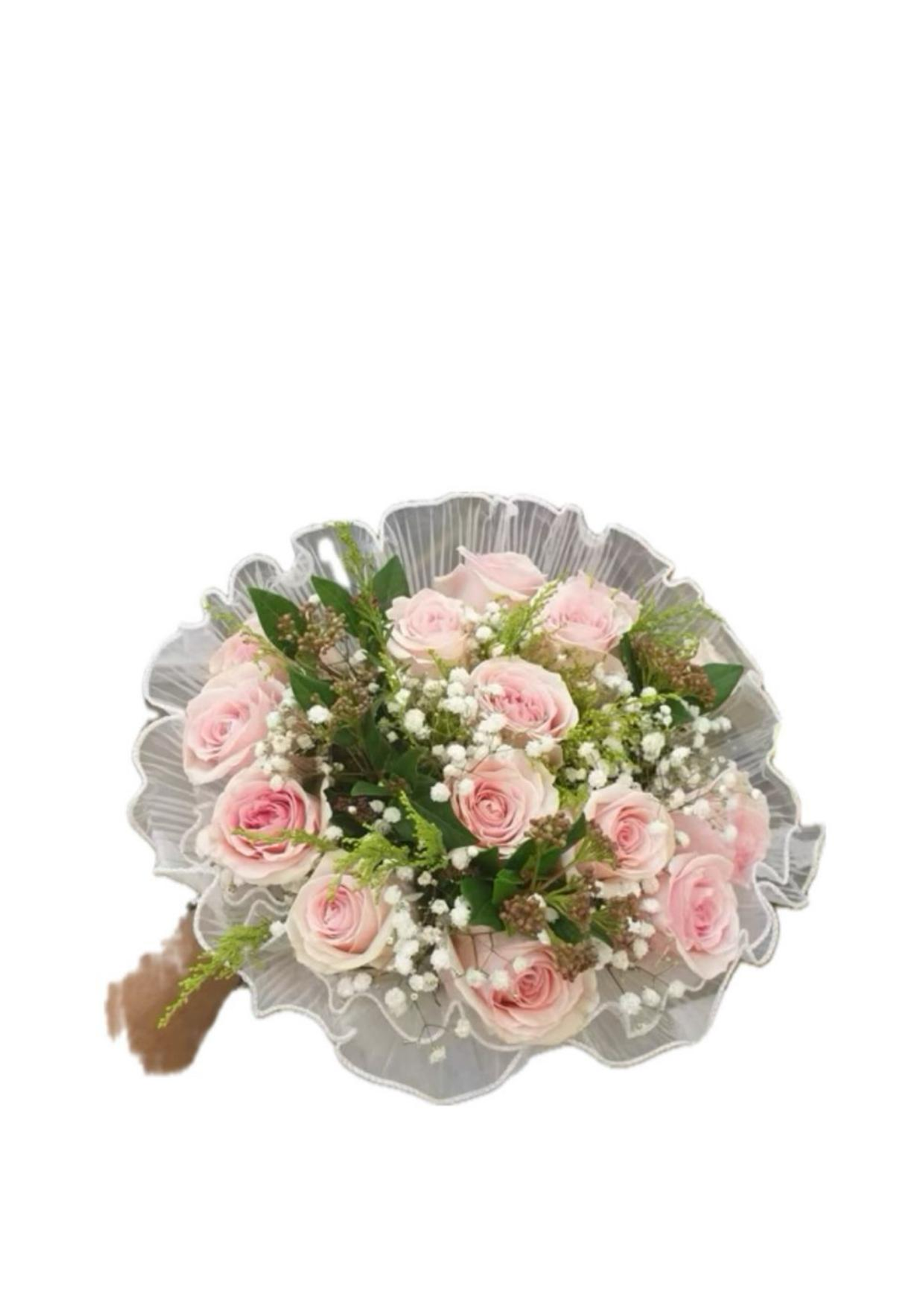 باقة الورد البنك مع التغليف الكروشه