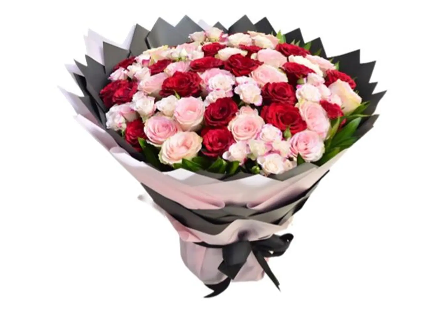 6091 Pink And Red Mixed Rose Bouquet