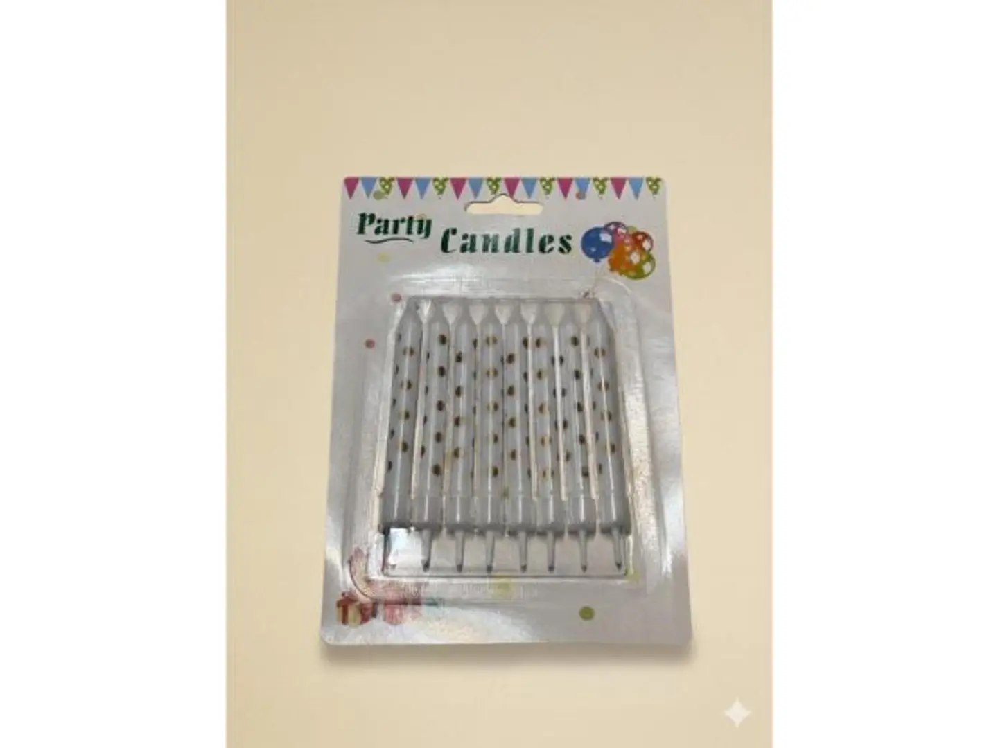 مجموعة شموع أبيض وذهبي