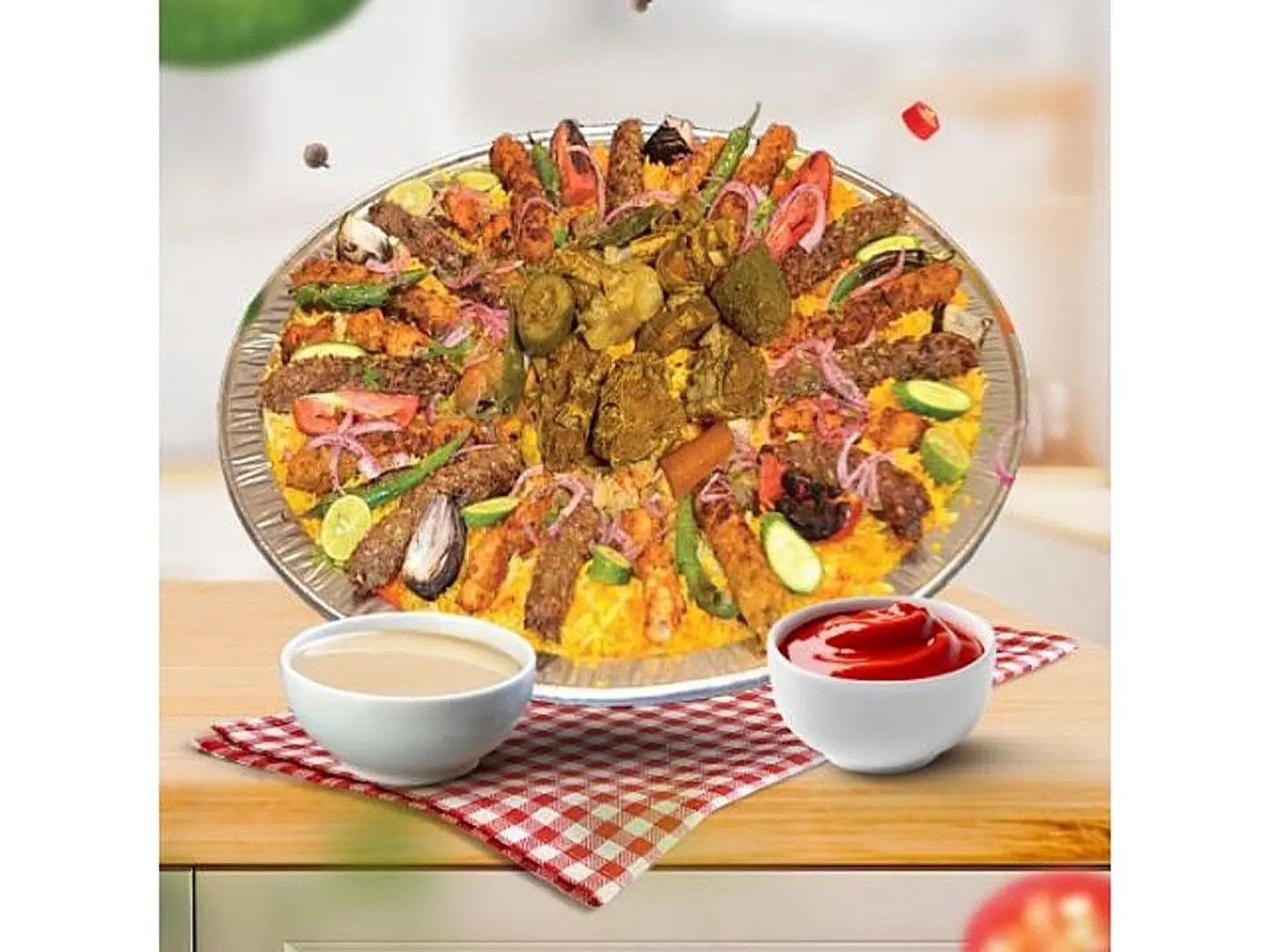 كبسة لحم مع مشاوي 5 افراد