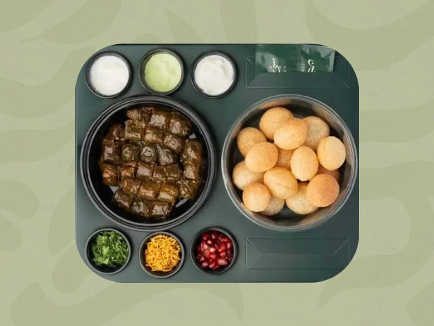 Pani Puri Stuffed Grape Leaves