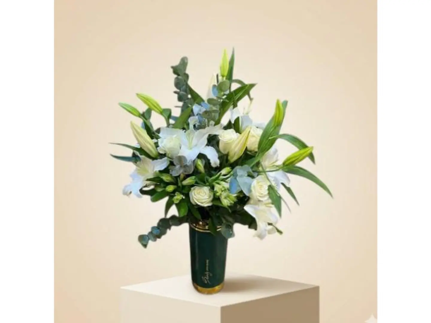 Elegant White Rose Lily Vase
