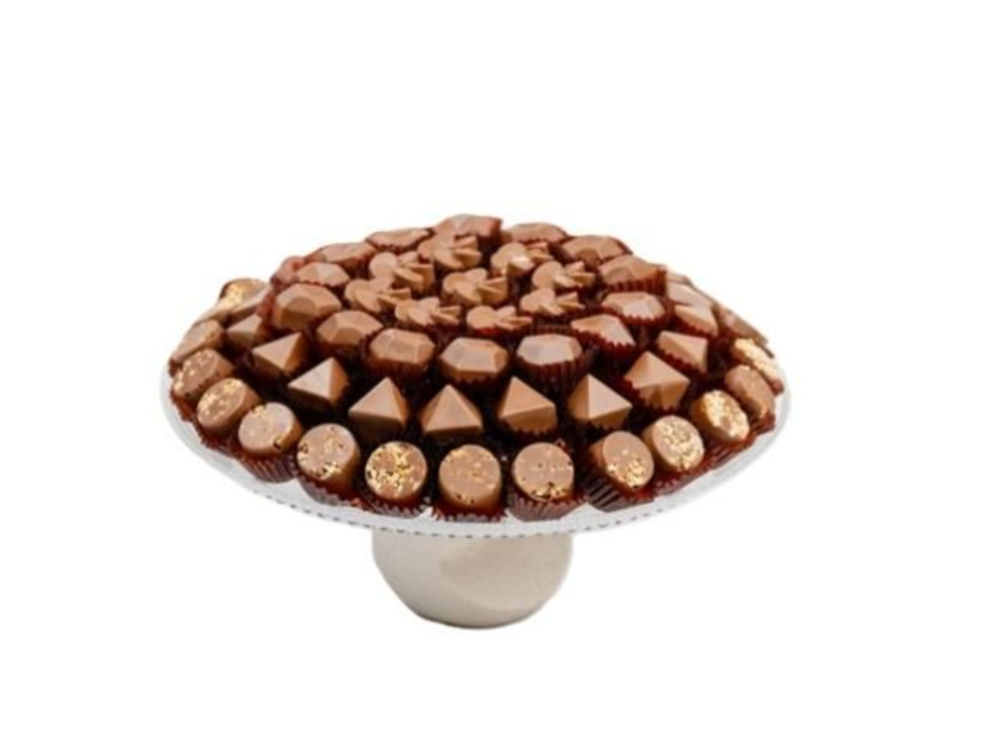Open Chocolate Cake Plate With Cream Fillings