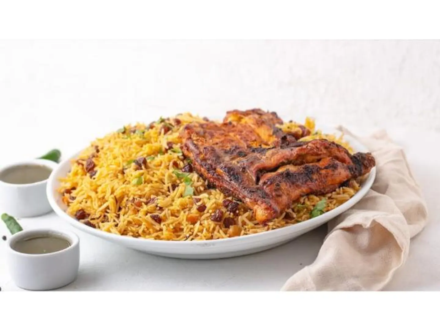 Half Charcoal Chicken With Bukhari Rice