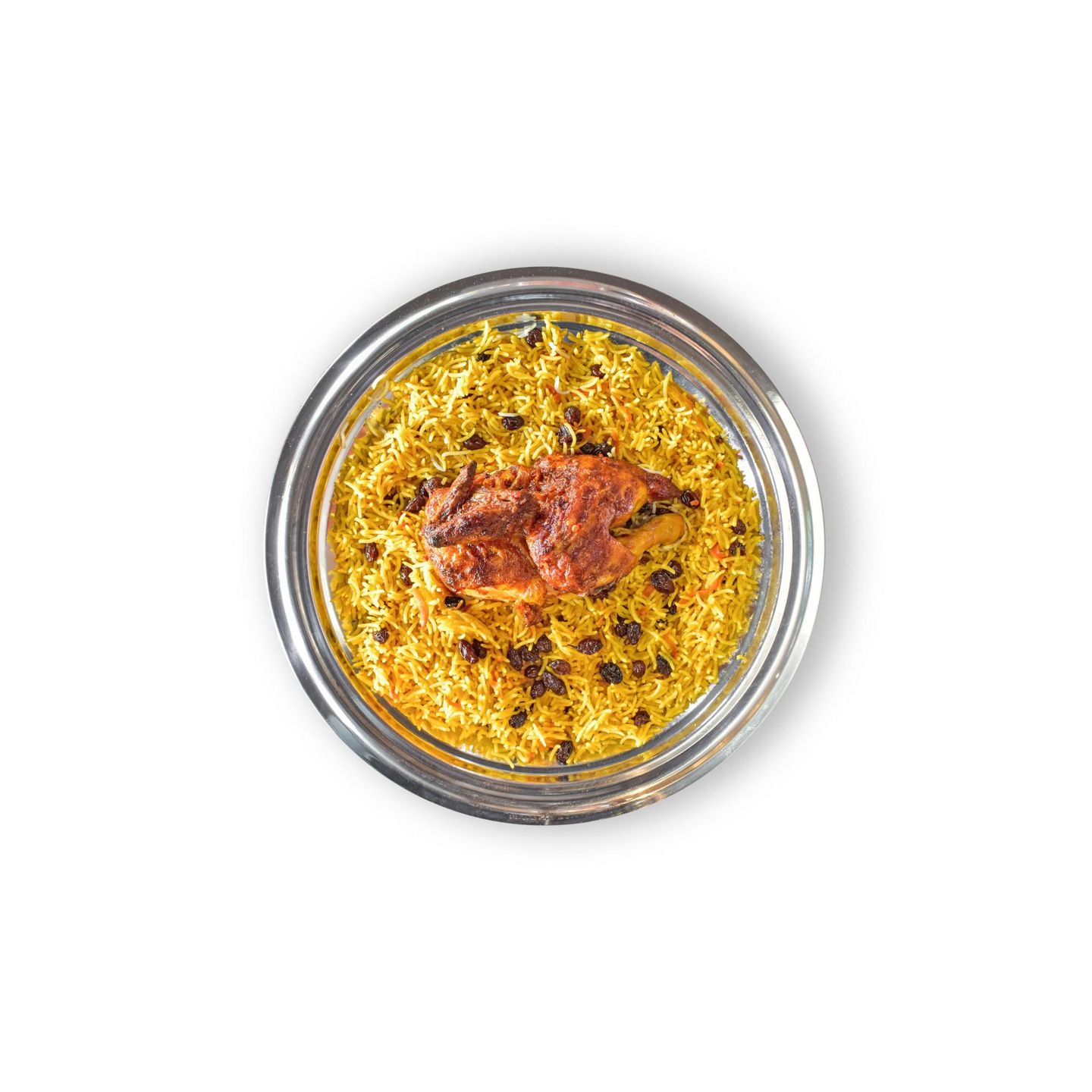 نص  حبة دجاجة شواية مع أرز بخاري