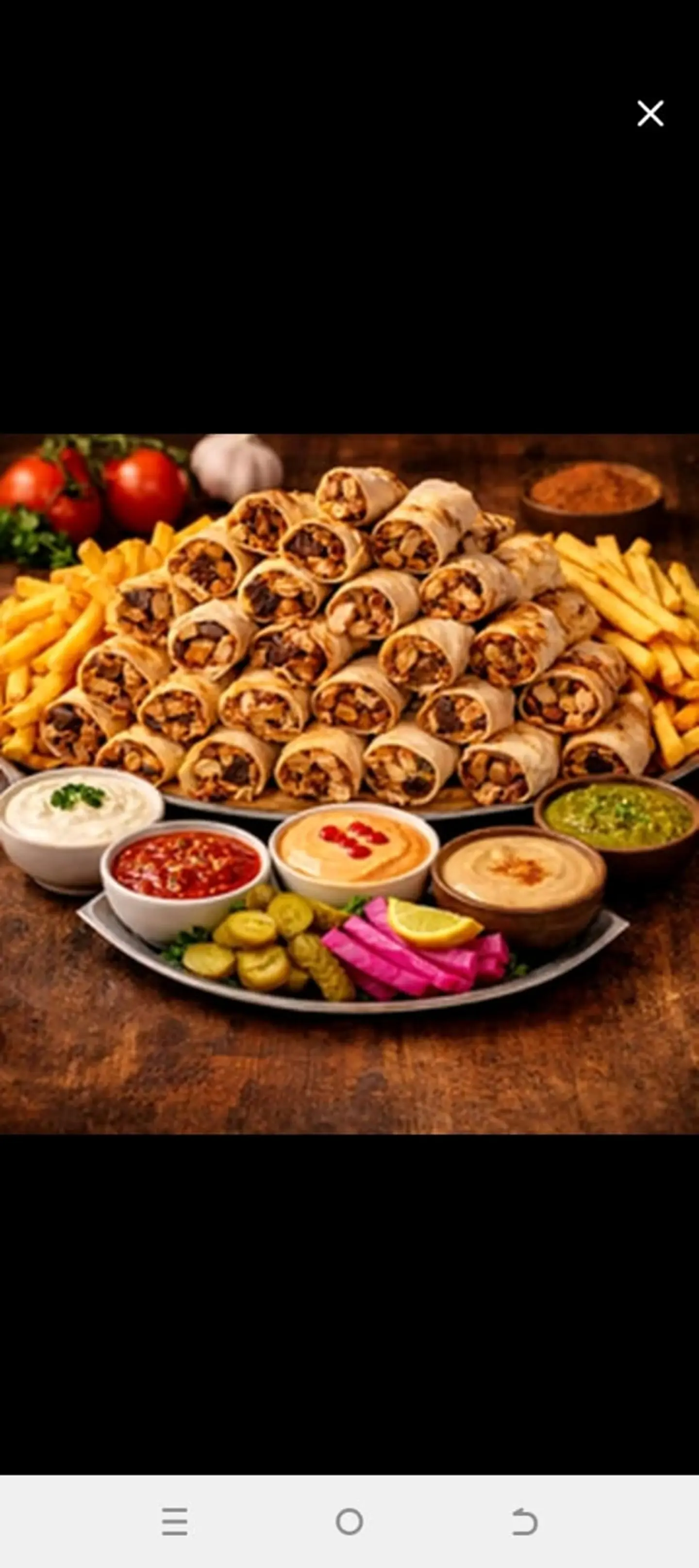 عرض الجمعات : 50 قطعة شاورما مع البطاطس والصوصات