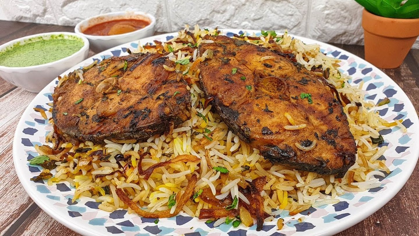 سمك مع رز برياني