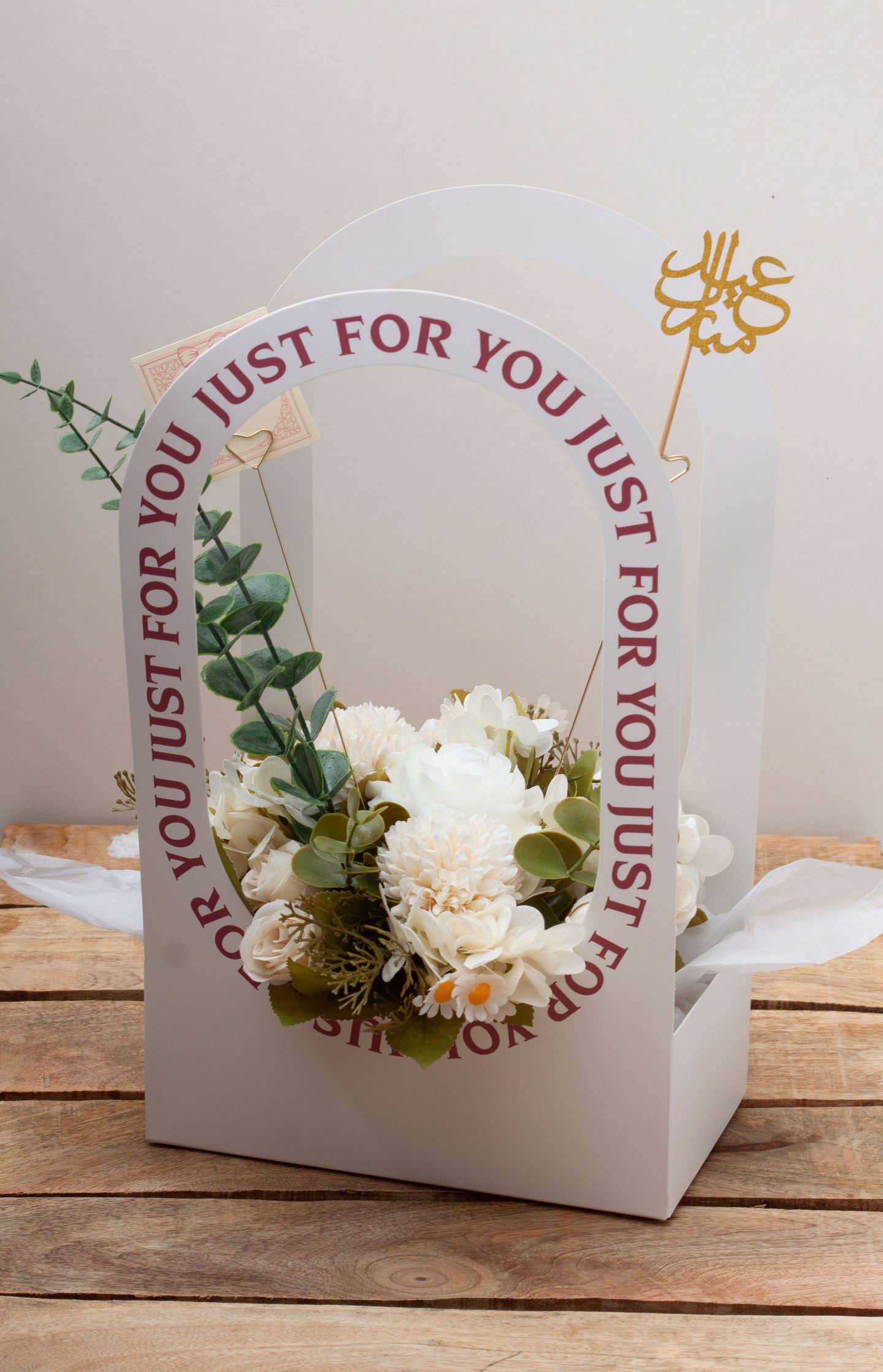 Bouquet Of Roses, Cup And Candle (White)