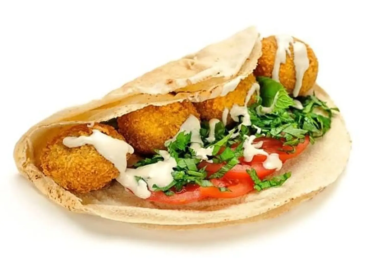 ساندوتش فلافل مشكل مع حمص وبيض