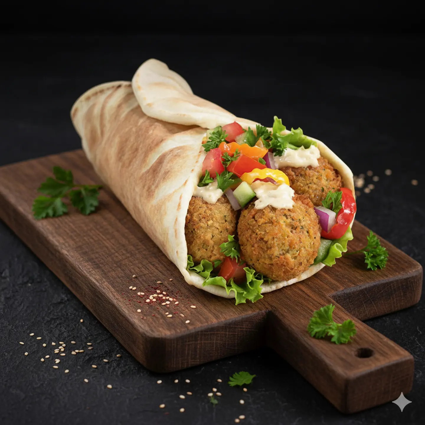 فلافل خبز لبناني