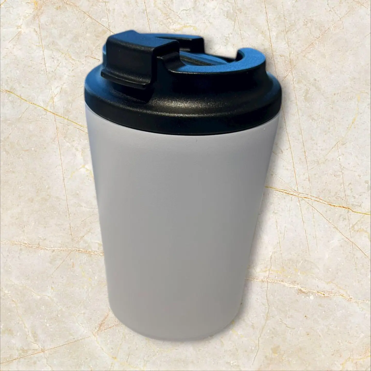 كوب خافظ للحرارة سعة 8اونص رصاصي فاتح