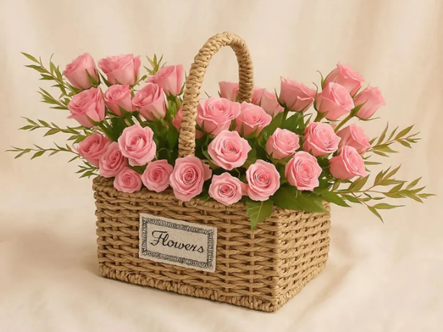 سلة ورد برائحة الرذاذ الرقيقة